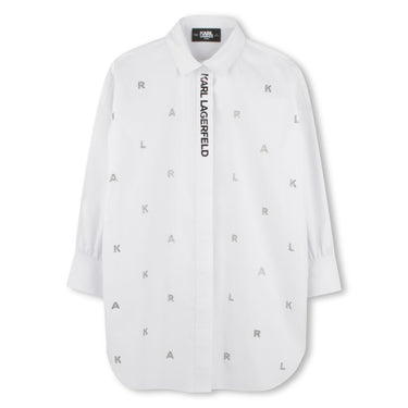 KARL LAGERFELD Vestido para niña tipo bluson blanco